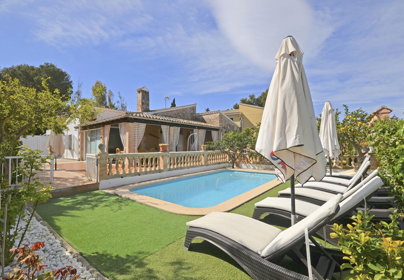 Blick auf den Pool von Llimona, Haus in Alcúdia, Mallorca